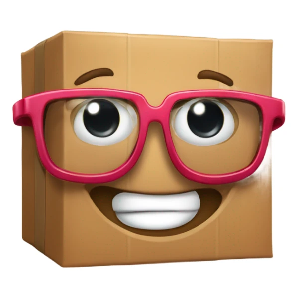 caja inteligente con lentes encima de un corazon gigante sticker