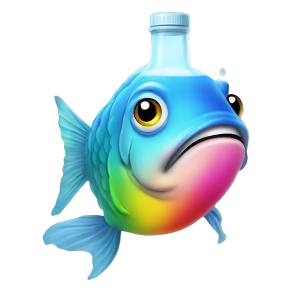 Gay fish holding a bottle of vape juice  sticker