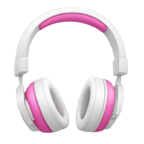 White headphones with pink bow sticker