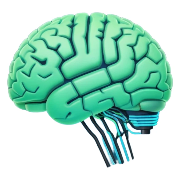 I need an emoji for Slack that ilustrates Artificial Intelligence (AI) si I can flag/tag pull requests and messages that are generated with AI for colleagues to know that they need to pay attention !

Make it animated and as large as possible  sticker