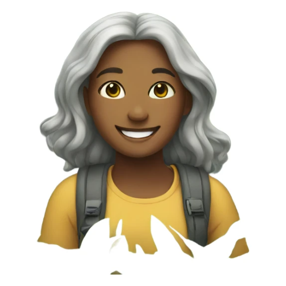 smiling girl in nature sticker