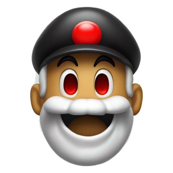 mario with black mustache, red hat, as a ghost, mouth open sticker