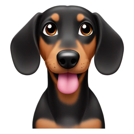 Cute Dashund dog Black and Tan against pink sticker