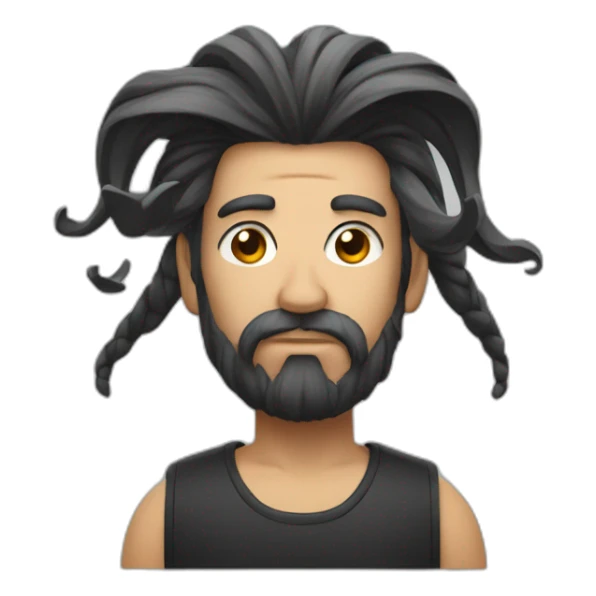 Noir avec des tresses et un bouc sticker