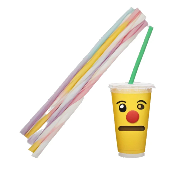 Colored Paper straw sticker
