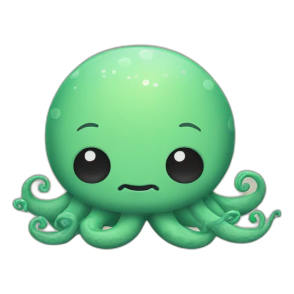 a cute kraken with closed eyes relaxing sticker