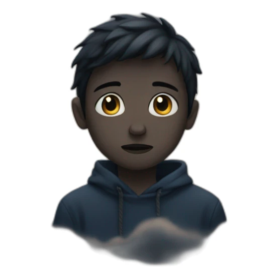 lonely boy under dark sky; nose long of 5 cm sticker