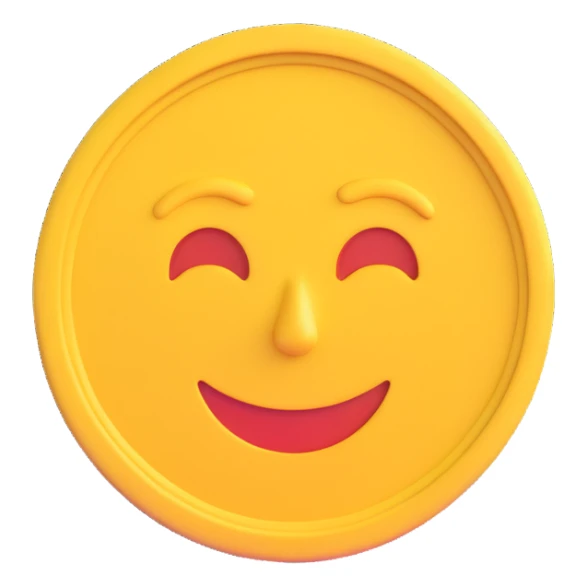 a coin made of foam rubber with soft texture, simple and expressive emoji style sticker
