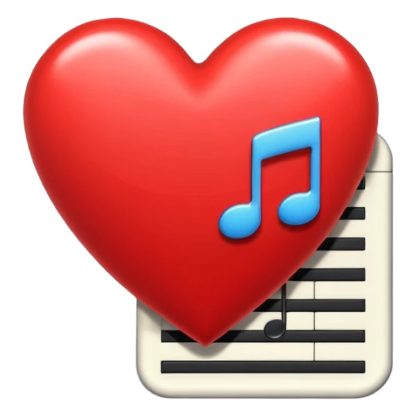 Coeur avec note de musique sticker