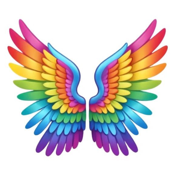Simple rainbow angel wings. Simple cute small left and right rainbow angel wings. Only wings. sticker