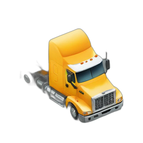 big industrial truck with a trailer seen from top sticker