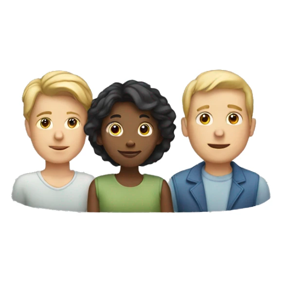 a white family with  a boy, a boy a woman and a man sticker