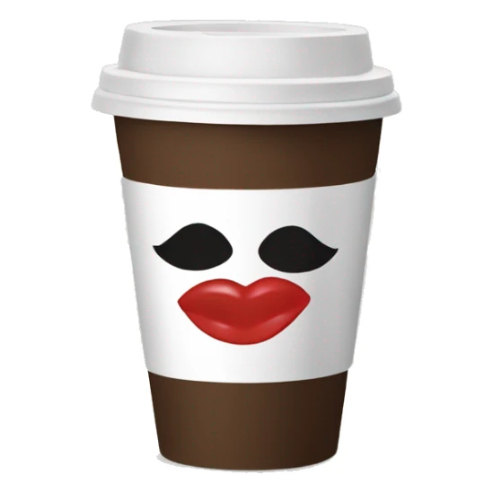 To-go coffee cup with kiss sticker