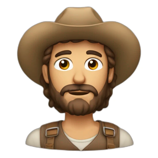 hombre con barba canosa larga y pelo castaño sticker