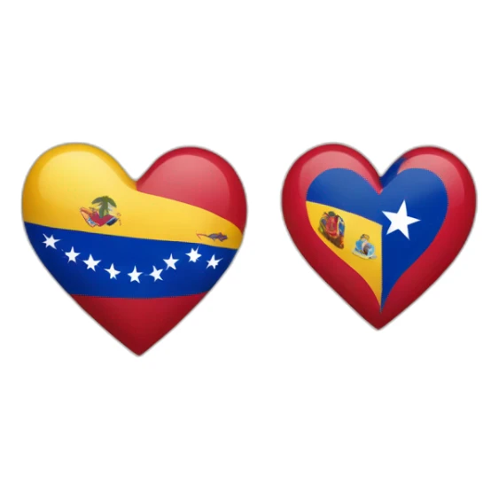 heart Venezuela and Dominican Republic  sticker