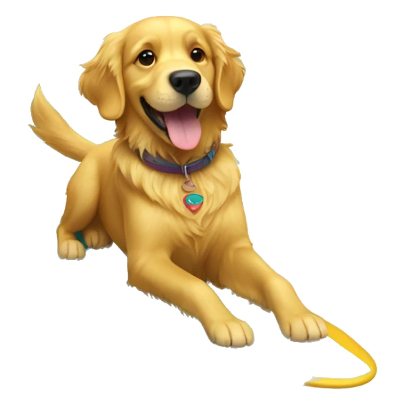 Golden retriever riding a surfboard  sticker