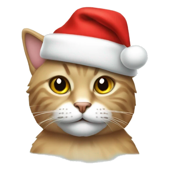 Cat wearing a Santa hat sticker