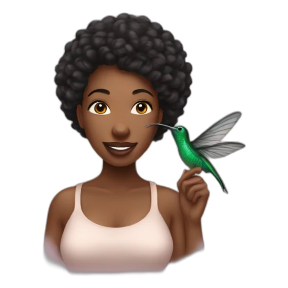 Black women with humming bird sticker
