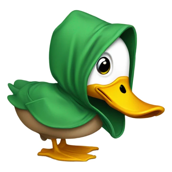 Duck in disney woth a green hoodie sticker