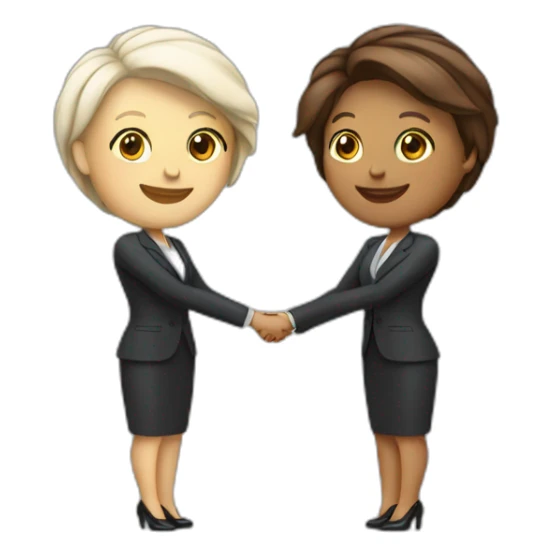 two white business women with different hair colors shaking hands sticker