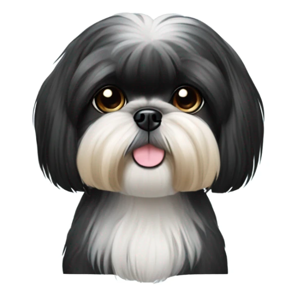 Black Shih tzu as hair styli sticker
