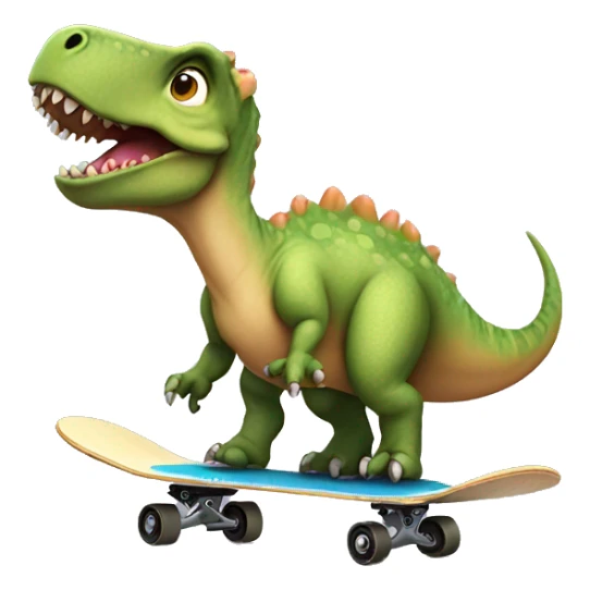 Dinosaur wearing a tutu on a skateboard  sticker