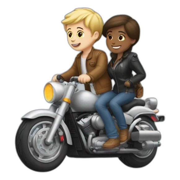White Boy and girl Going in motorcycle sticker