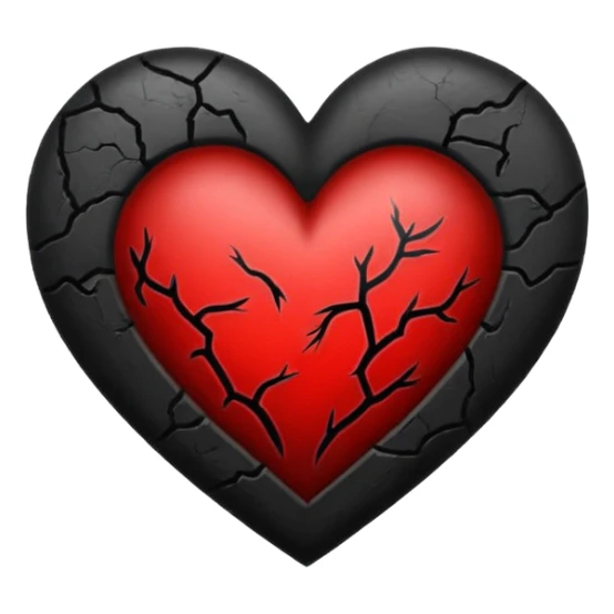 Black and red heart tattoo style sticker