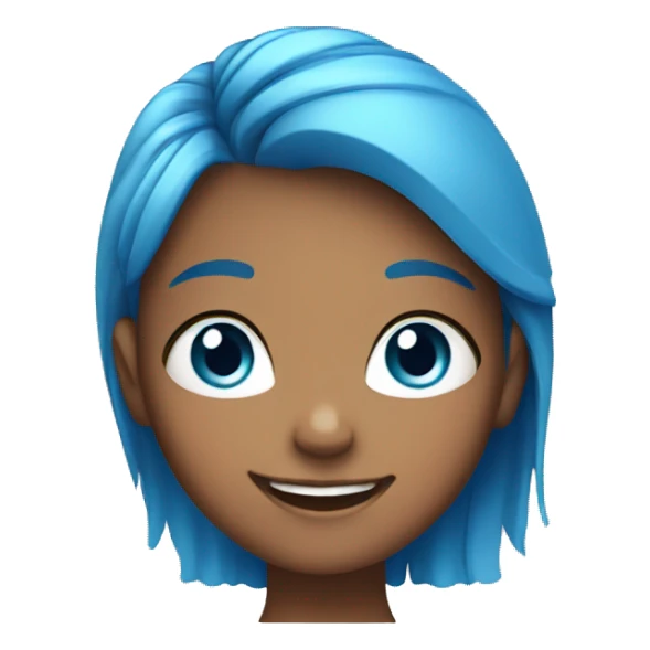 Smiling girl with multi colored hair and blue eyes sticker