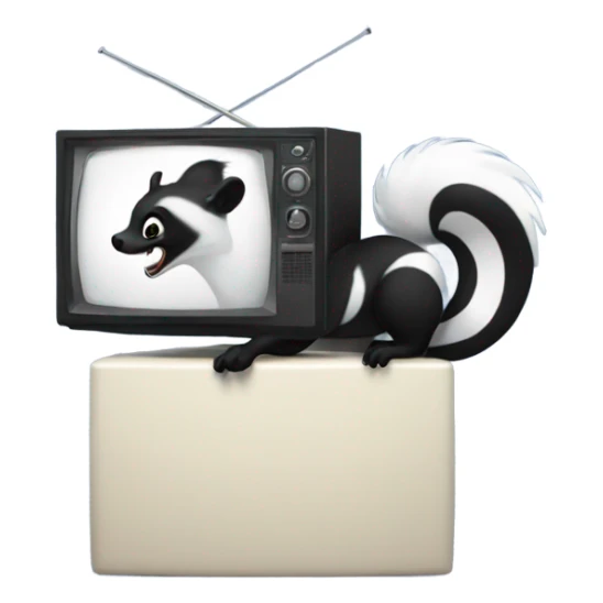 Skunk throwing phone at tv and smashing the screen sticker