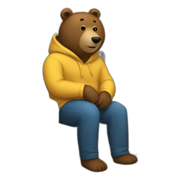 Bear watching tv sticker