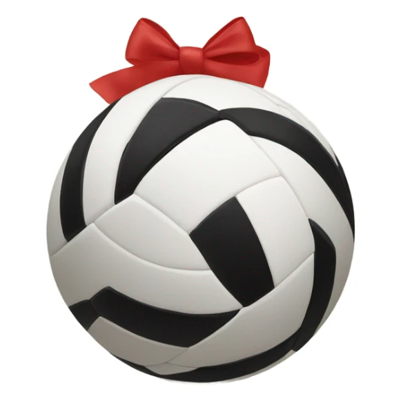 volleyball with a bow on the side of it sticker
