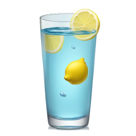water with lemon in glass sticker
