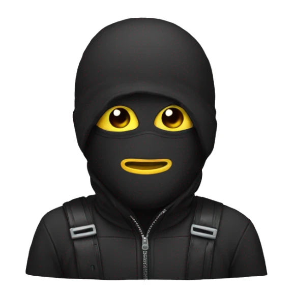 emoji with a ski mask sticker