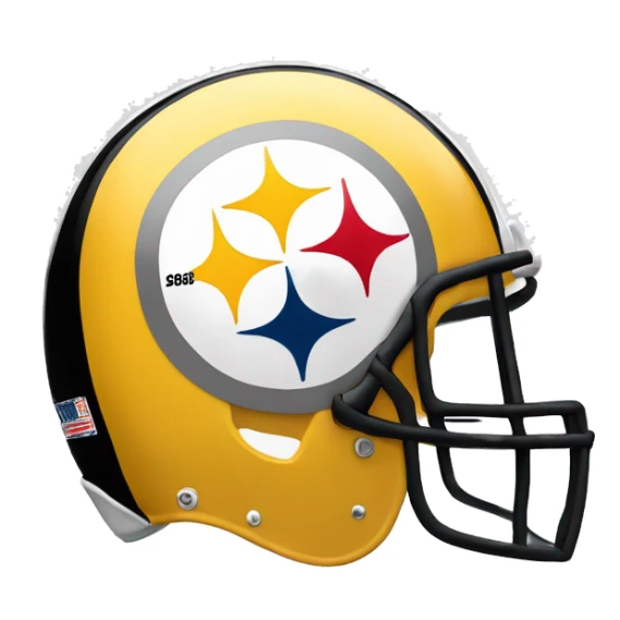 Pittsburgh Steelers Helmet but it says “we suck” sticker