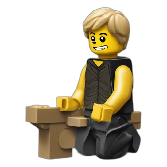 kneeling lego sticker
