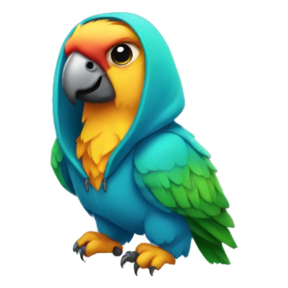 Parrot wearing a hoodie  sticker