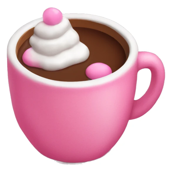Hot chocolate with pink sticker