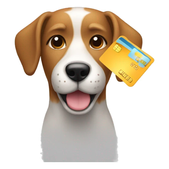dog paying with a credit card sticker