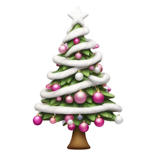 Christmas tree with pink and white decoration  sticker