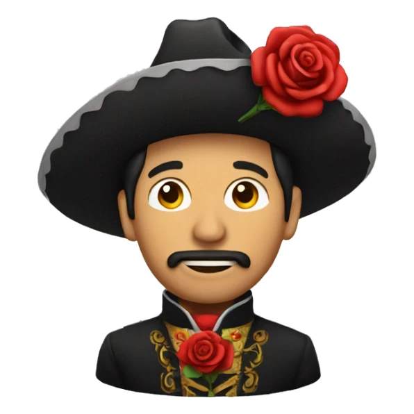 mariachi man with rose in his mouth sticker