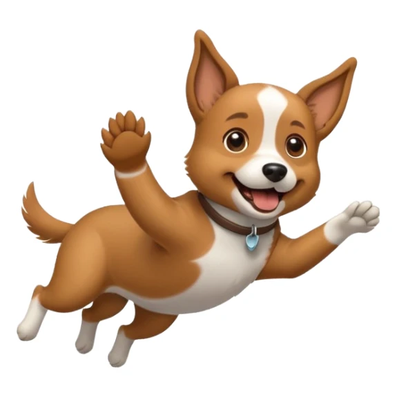 Dog flying to a building  sticker