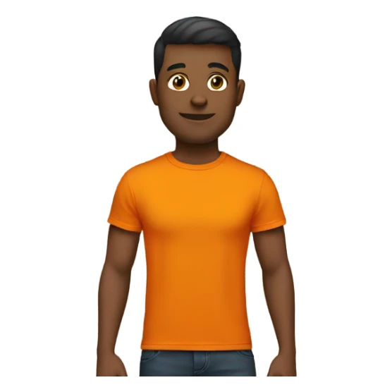 fashion orange T shirt sticker