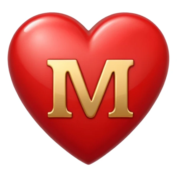 Crear a Heart with an M in the middle sticker