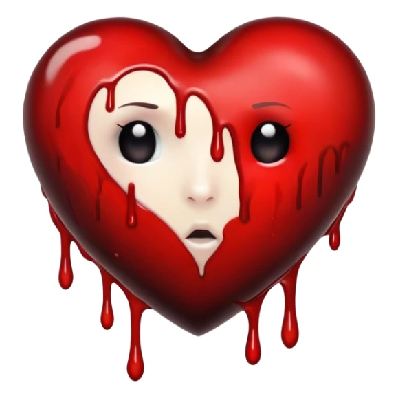 Black heart with blood drips sticker