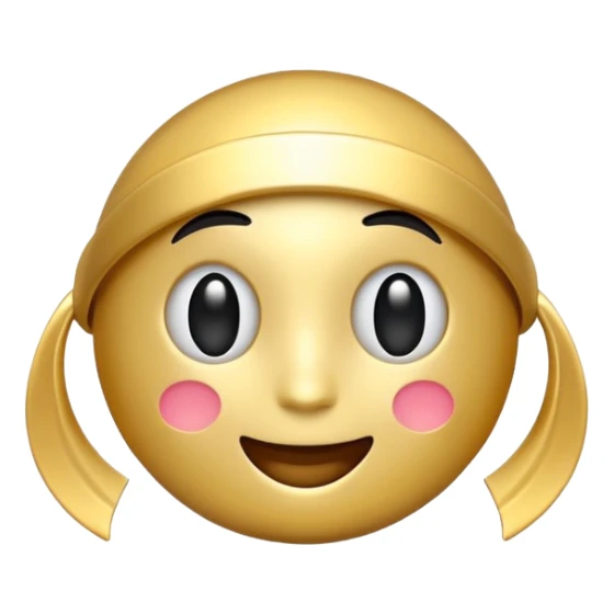 Modern and stylish emoji designed from AI symbol with shiny gold color sticker