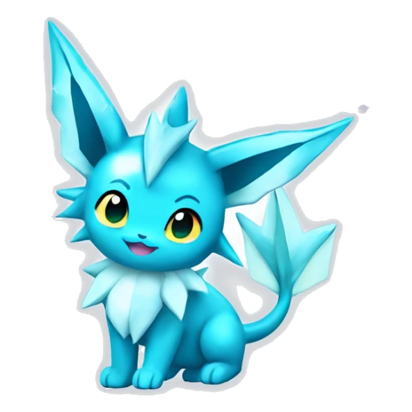 Kawaii Gorgeous Beautiful Shiny Sparkly Vaporeon-Glaceon-Pokémon full body sticker