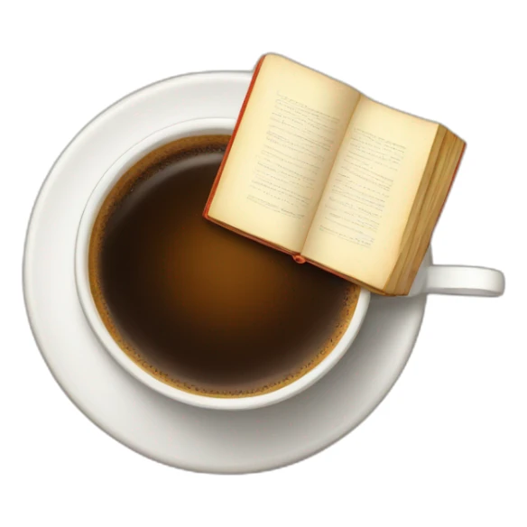A cup of coffee on beautiful books sticker