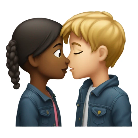 Girl and boy kiss sticker