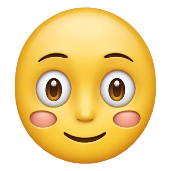 Standard yellow smile emoji but with both eyes looking in different directions. Deadpan no smile sticker